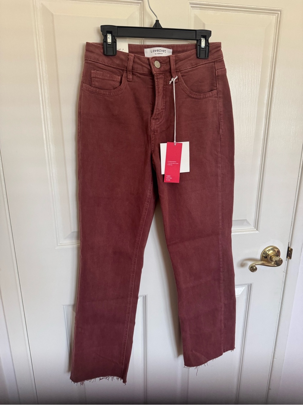 NWT Lovervet brushed cotton cropped jeans size 25. Dusty rose color. 27" inseam.